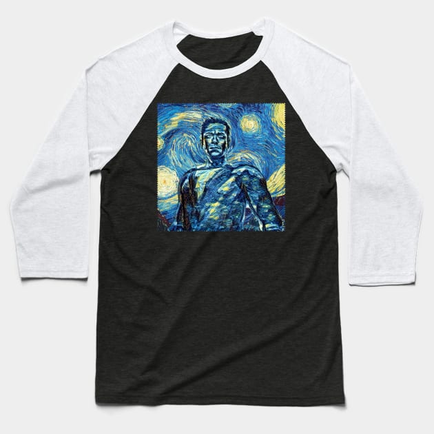 Shazam Van Gogh Style Baseball T-Shirt by todos